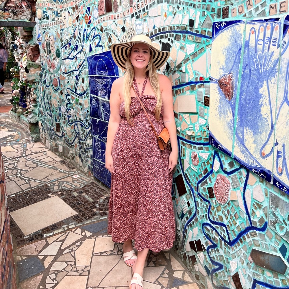 Old Navy floral halter neck maxi dress